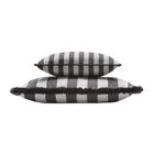Outdoor Indoor Striped Cushion With Fringes Carbon