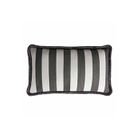 Outdoor Indoor Striped Cushion With Fringes Carbon