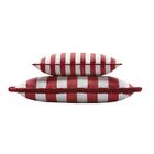 Outdoor Indoor Striped Cushion With Piping Red