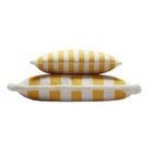 Outdoor Indoor Striped Cushion With Fringes Yellow