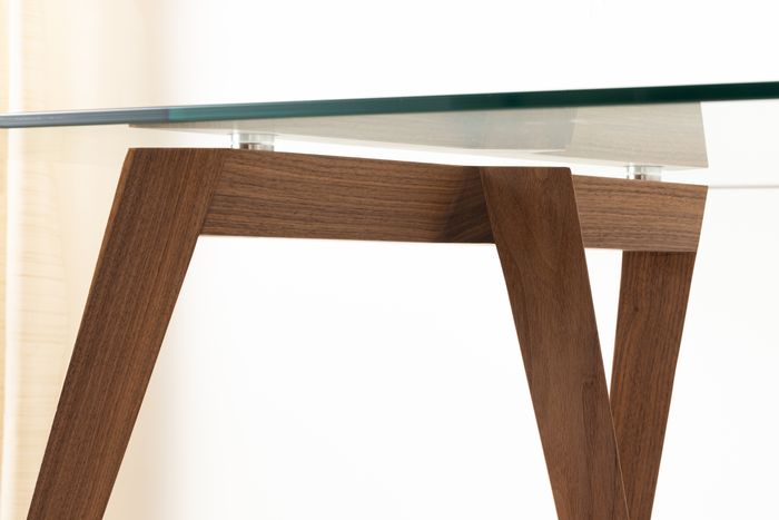 Elegant wood trestle desk legs