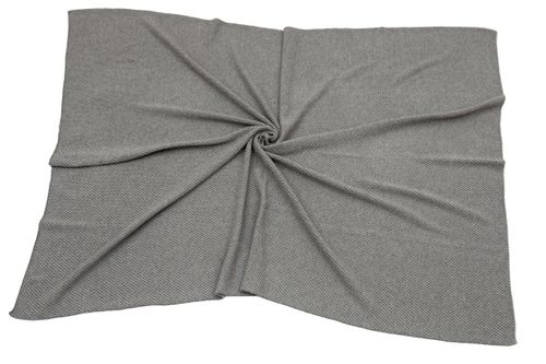 100%  Cashmere Knitted throw colour grey melange