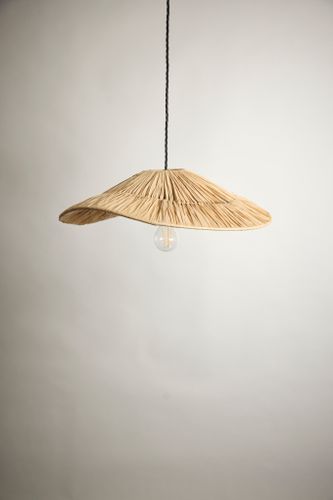 Raffia Ceiling Pendant Light - Hat