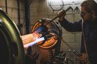 Glassblowing at Leverint's lighting studio