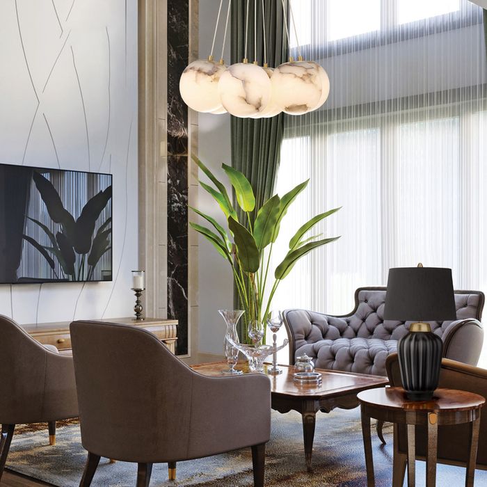 Eurofase - Keplar 7 light Alabaster cluster pendant