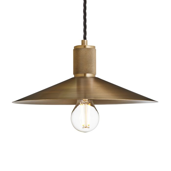 Knurled Slope Pendant Light - Brass