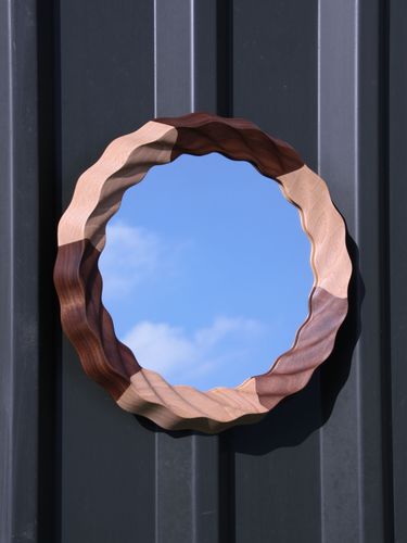 Kruller Extra Mirror in Beech & Walnut