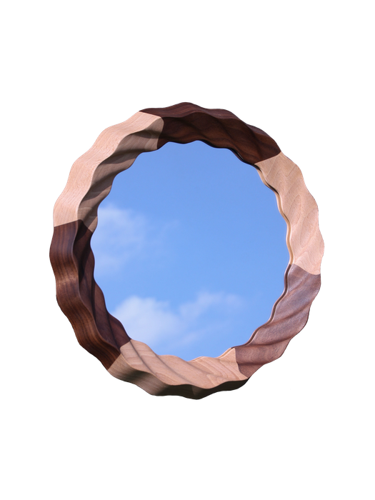 Kruller Extra Mirror in Beech & Walnut