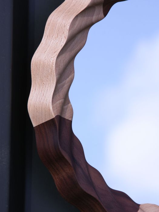 Kruller Extra Mirror in Beech & Walnut