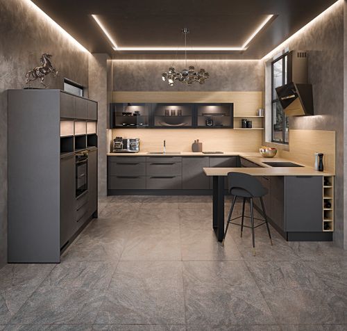 Elegant kitchen with handles