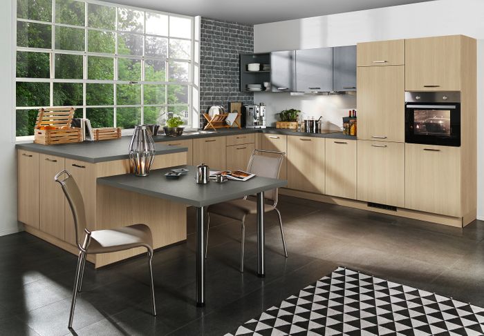 Elegant kitchen with handles