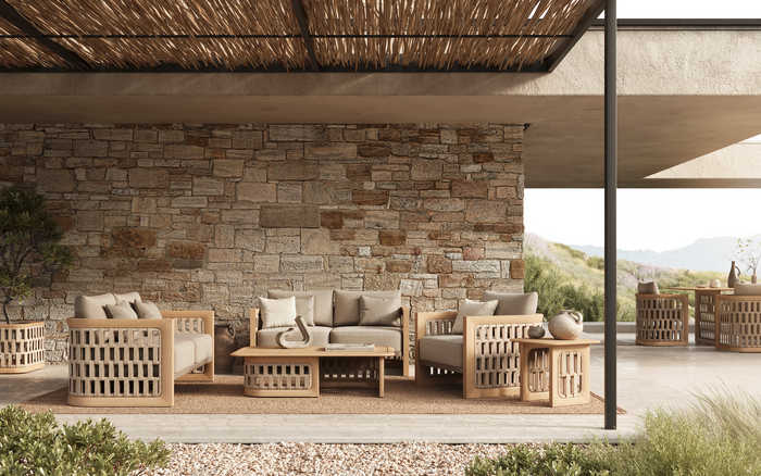 N2 3 Seater Sofa, Light Teak