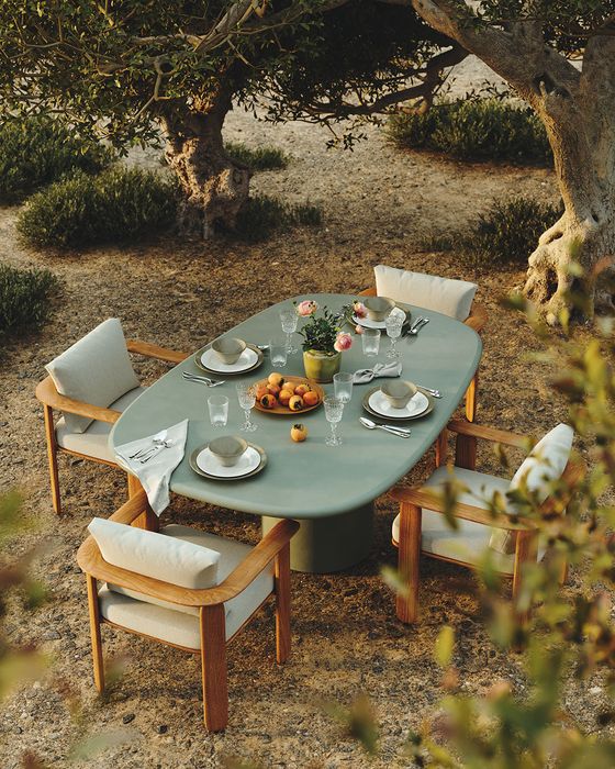 Solla Microskin Dining Table, Moss