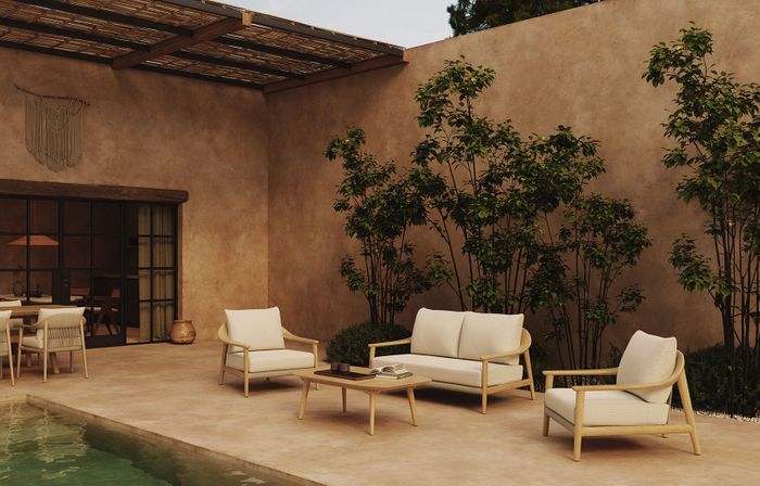 N1 2 Seater Sofa, Light Teak