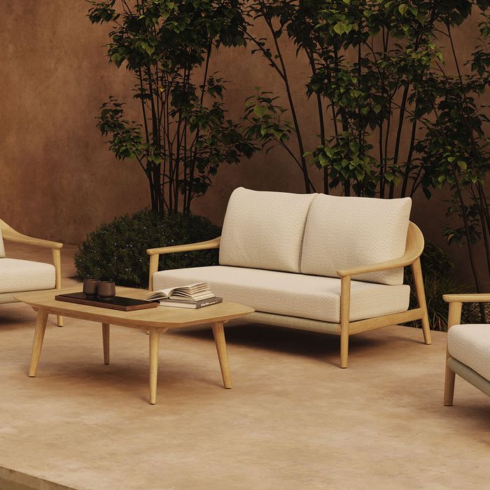 N1 2 Seater Sofa, Light Teak