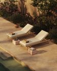N1 Sun Lounger, Light Teak