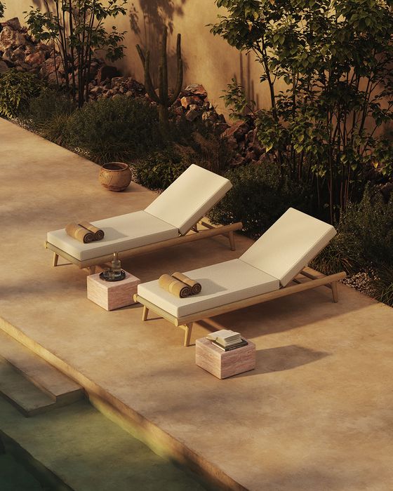 N1 Sun Lounger, Light Teak