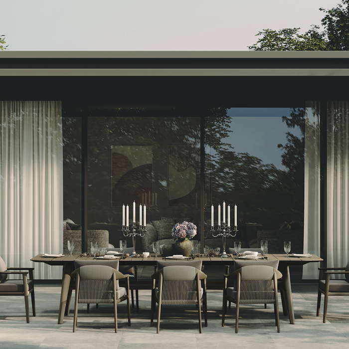 N1 8 Seater Dining Table, Dark Teak