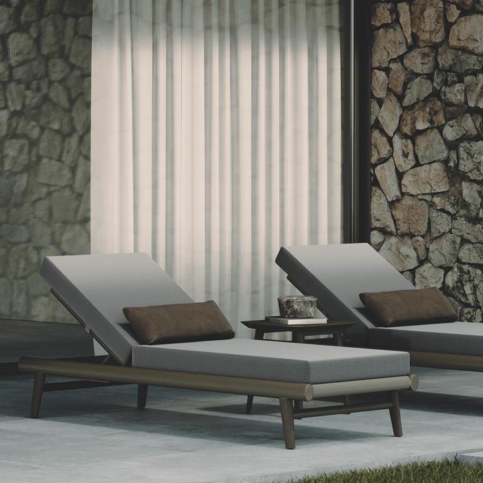 N1 Sun Lounger, Dark Teak