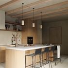 Travertine Stone Cylinder Pendant Light - 4 inch - Natural