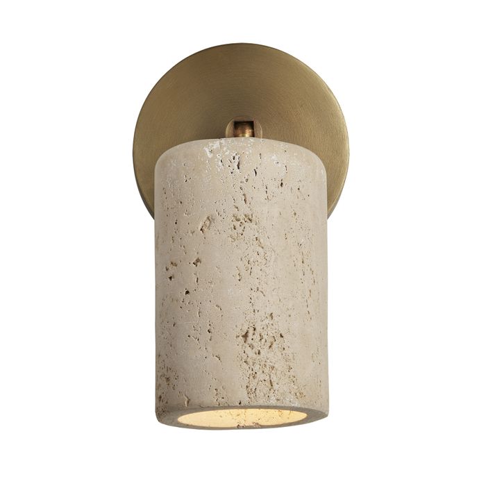 Travertine Spotlight - Single - Brass