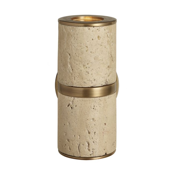 Travertine Outdoor & Bathroom Up Down Spot Light - Brass