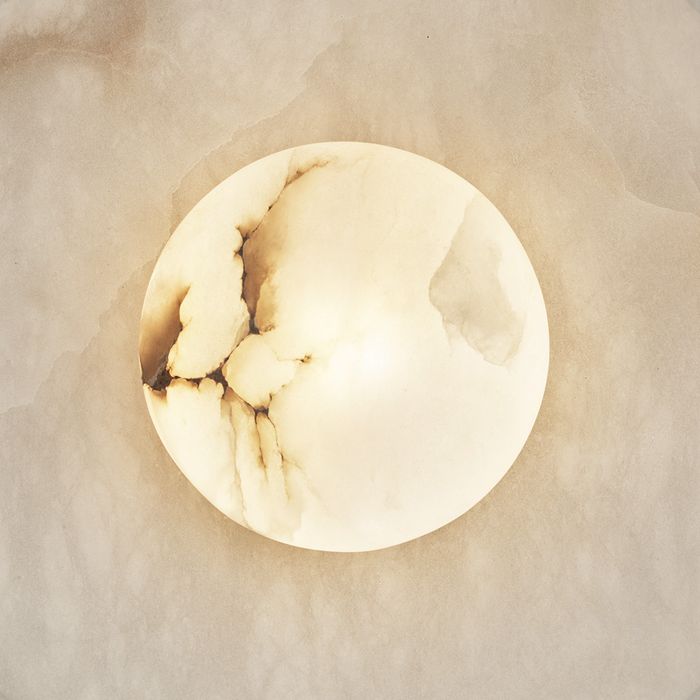 Alabaster Stone Diffuser Wall Light - 10 inch - White