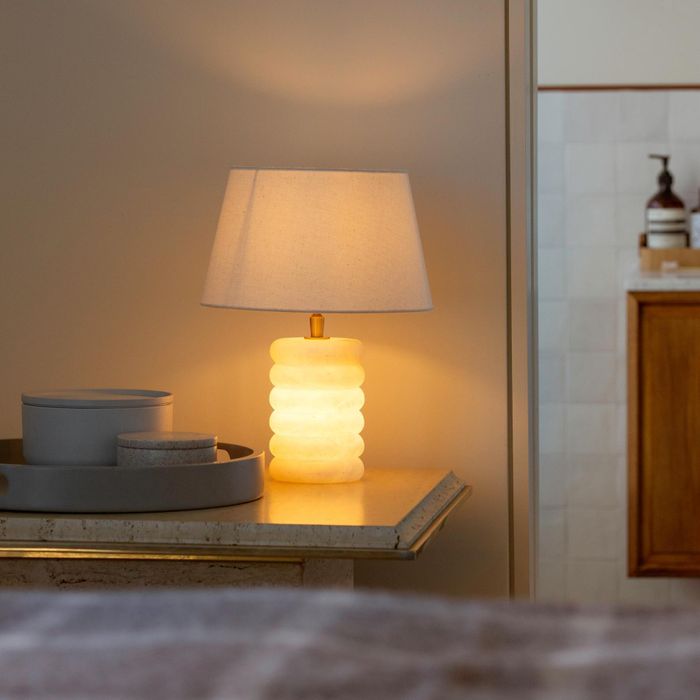Alabaster Stone Dual Lit Table Lamp