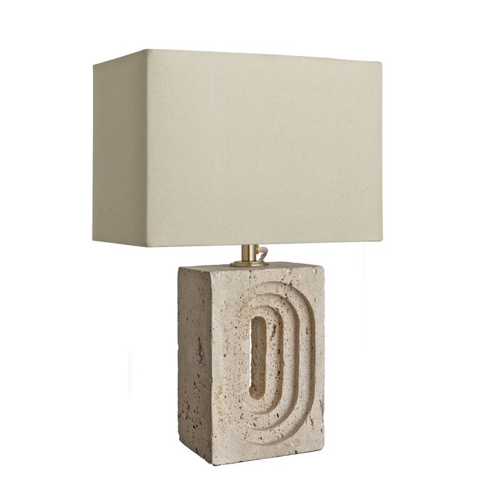 Travertine Rectangular Table Lamp