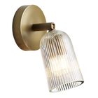 Ribbed Glass Spotlight - Single - Brass