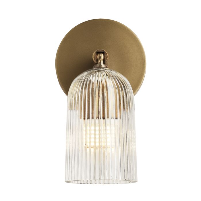 Ribbed Glass Spotlight - Single - Brass