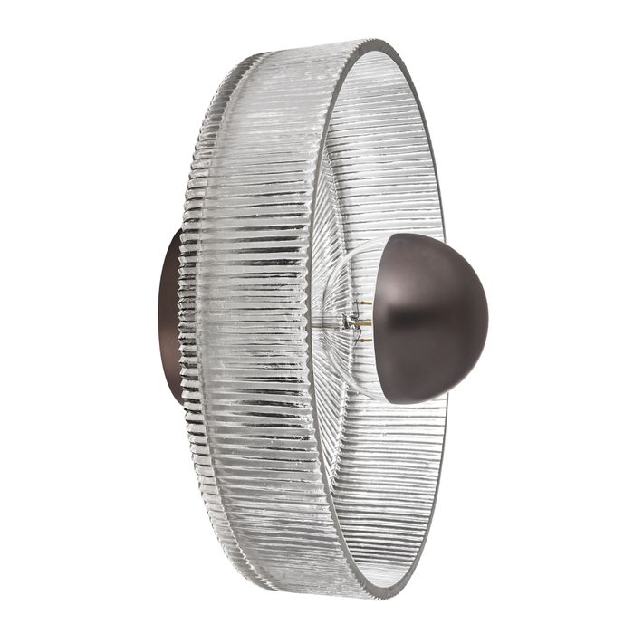Ribbed Glass Dish Wall Diffuser - 12 Inch - Clear