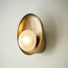 Hayle Outdoor & Bathroom Round Diffuser Wall Light - Brass
