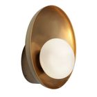 Hayle Outdoor & Bathroom Round Diffuser Wall Light - Brass