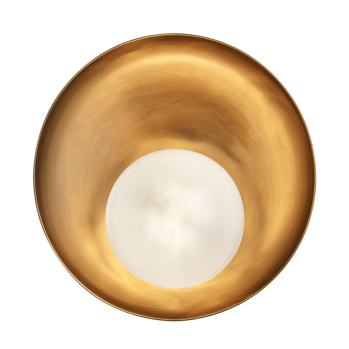 Hayle Outdoor & Bathroom Round Diffuser Wall Light - Brass