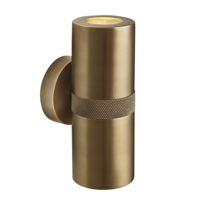 Knurled Outdoor & Bathroom Up Down Spot Light - Brass