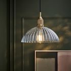 Noho Glass Ribbed Dome Pendant Light - 12 Inch
