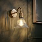 Noho Glass Ribbed Funnel Swan Neck Wall Light - 7 Inch