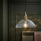 Noho Glass Ribbed Dome Pendant Light - 12 Inch