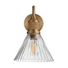 Noho Glass Ribbed Funnel Swan Neck Wall Light - 7 Inch