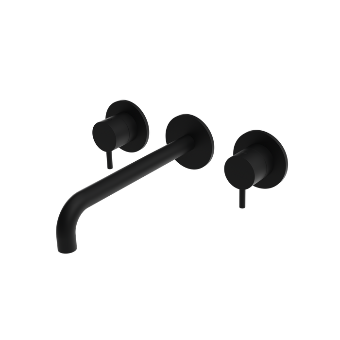 The Gosfield, wall mounted basin mixer tap, two lever, 190mm & 220mm spout