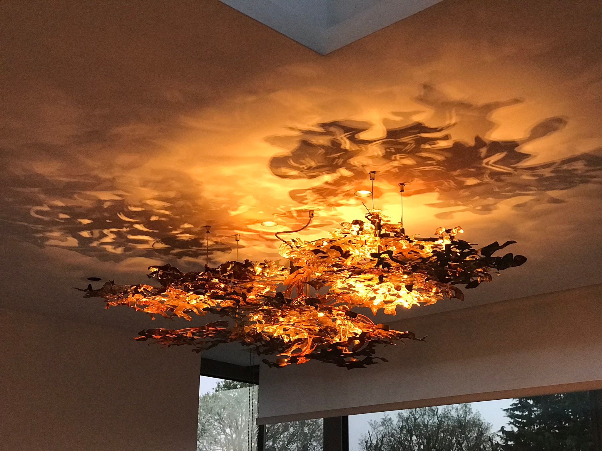 Copper Leaf Chandelier