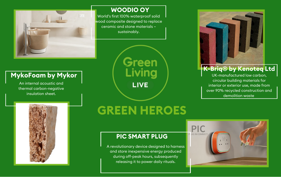 graphic displaying a few of the green heroes