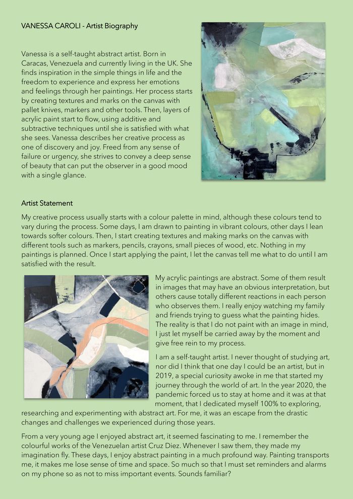 Biography and Artist's Statement