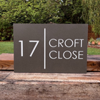 Modern Stone House Signs with Line Designs