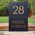 Modern Stone House Signs with Line Designs