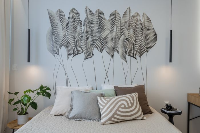 Fine Line Floral Bedroom Mural