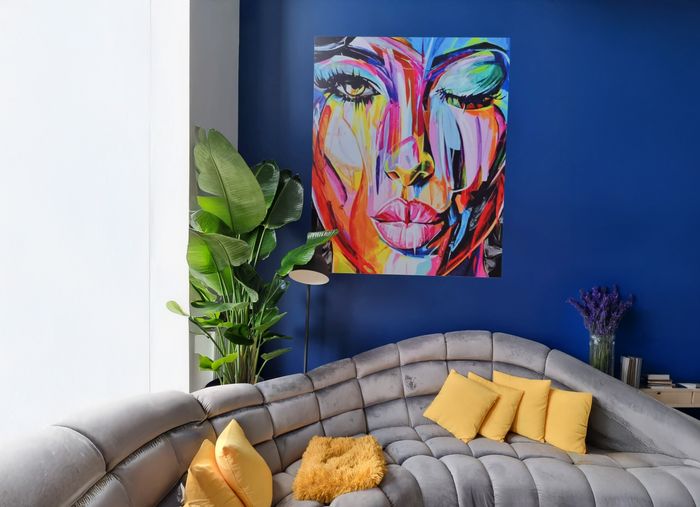 Abstract Portrait in Colour Streaks