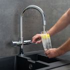5 IN 1 SPARKLING & INSTANT BOILING, CHILLED FILTERED WATER TAP | AQUATAP FIZZ C SHAPE | BRUSHED CHROME