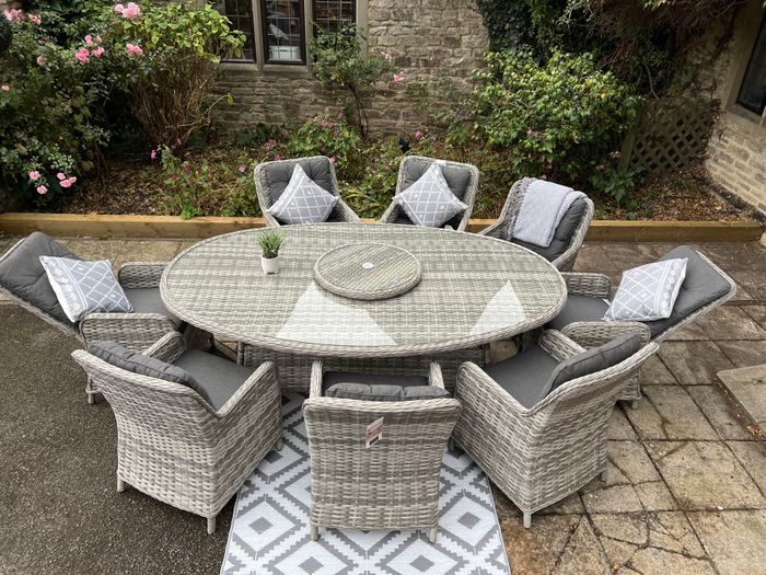 rattan garden furniture 8 seater set Grand Designs Live